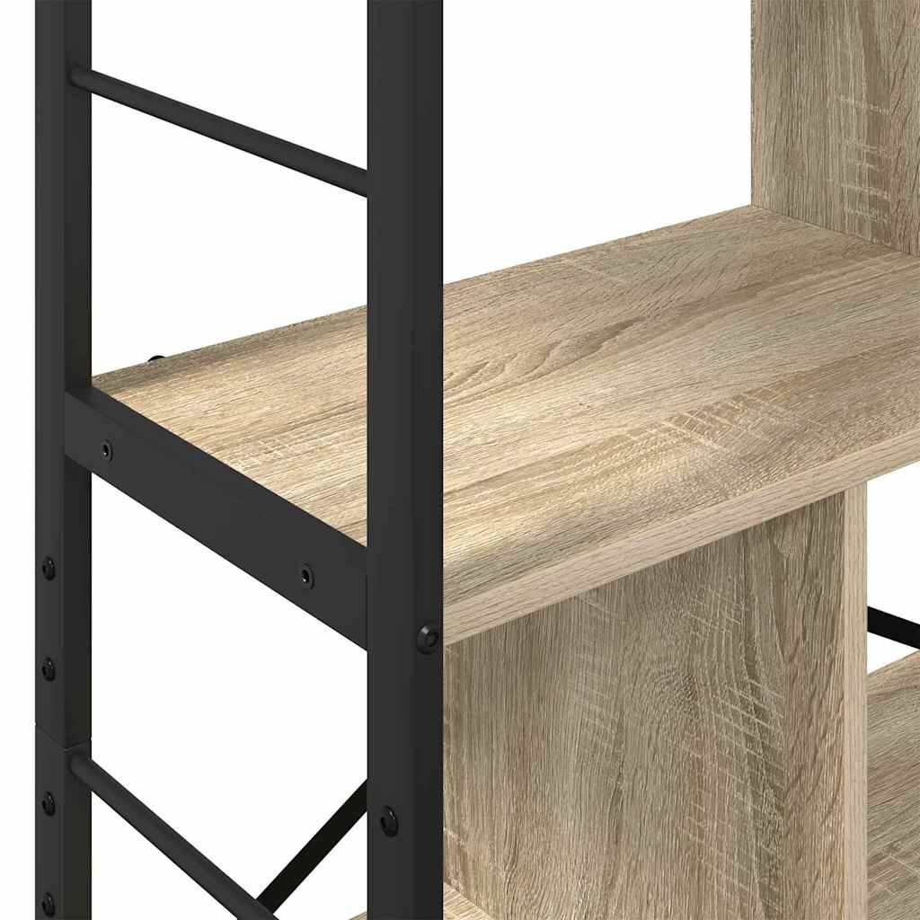 Könyvespolc 9 szintes 75 x 30 x 156 cm Szerelt Fa Sonoma tölgy