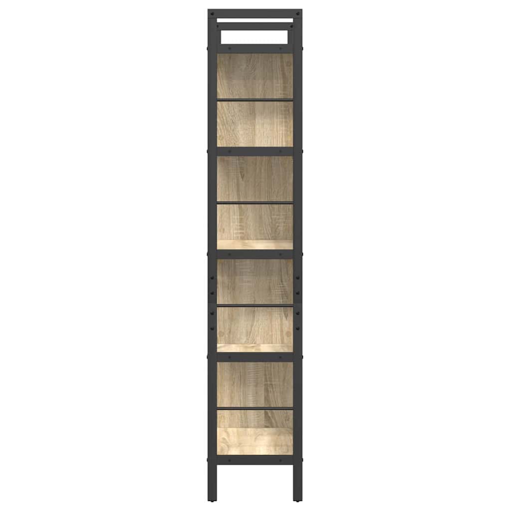 Könyvespolc 9 szintes 75 x 30 x 156 cm Szerelt Fa Sonoma tölgy