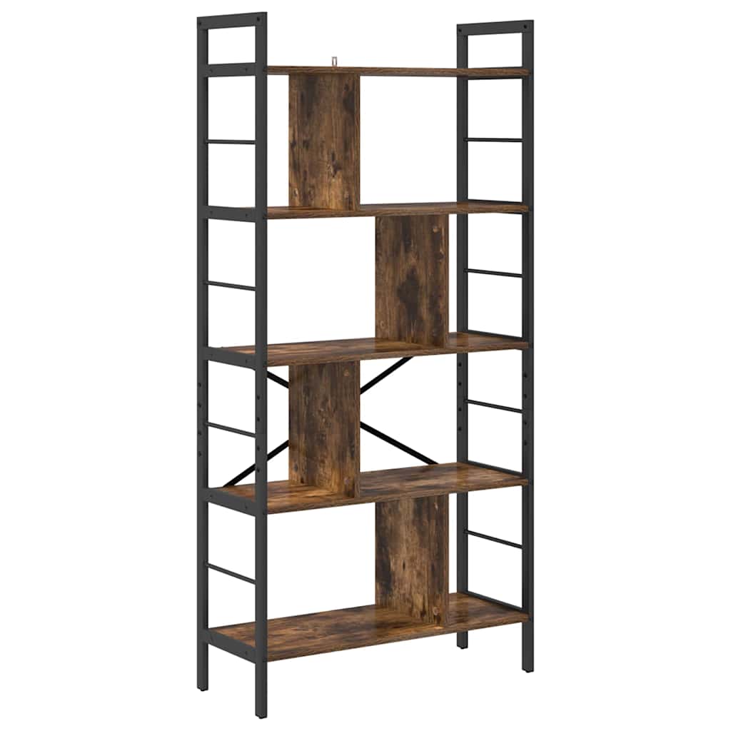 Könyvespolc 9 szintes 75 x 30 x 156 cm Szerelt Fa Füstölt tölgy