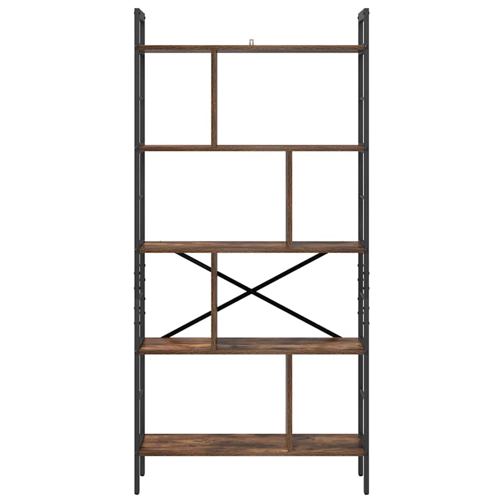 Könyvespolc 9 szintes 75 x 30 x 156 cm Szerelt Fa Füstölt tölgy