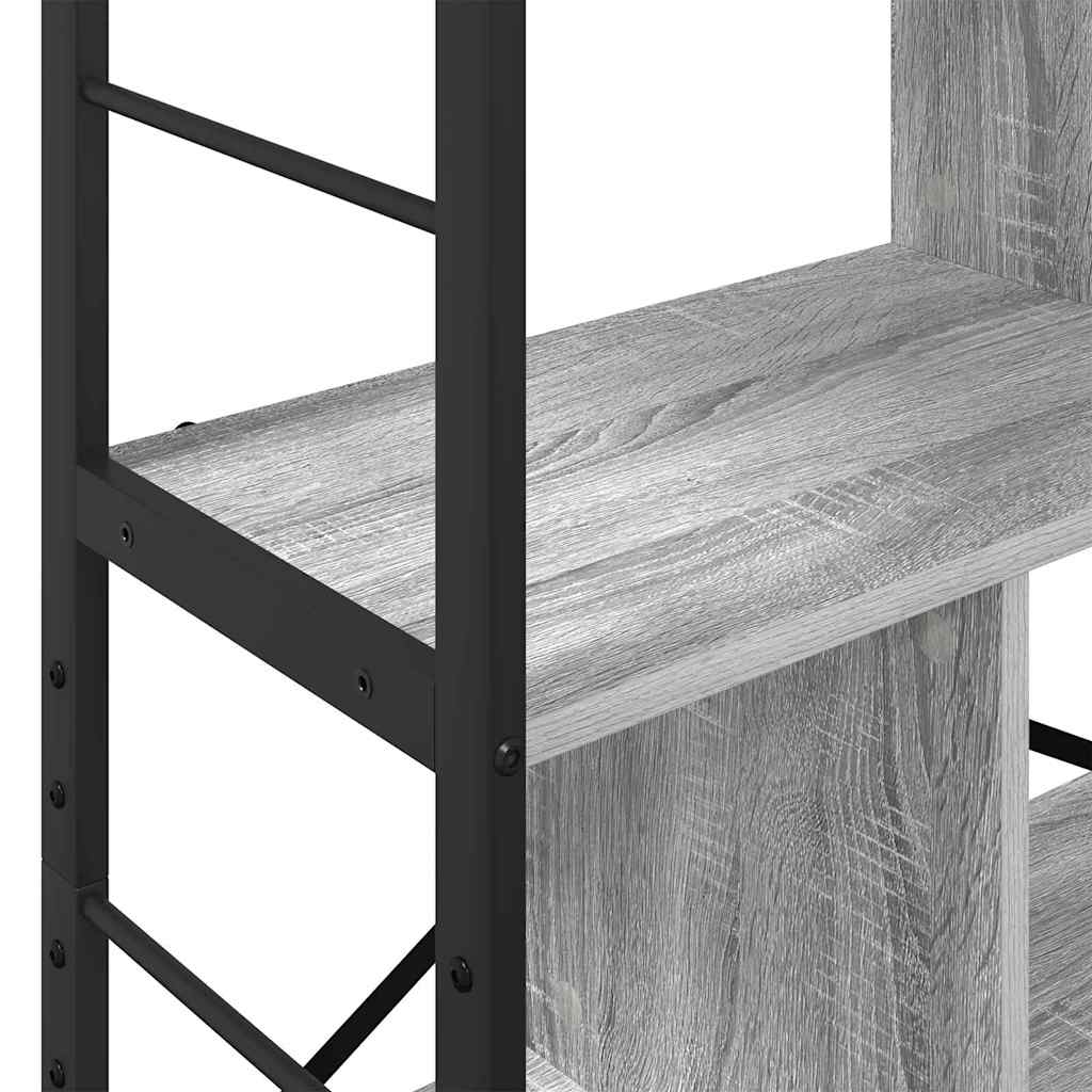 Könyvespolc 9 szintes 75 x 30 x 156 cm Szerelt Fa Szürke Sonoma
