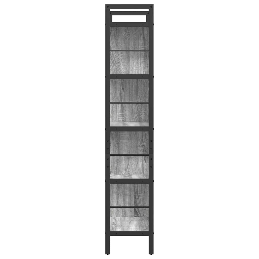 Könyvespolc 9 szintes 75 x 30 x 156 cm Szerelt Fa Szürke Sonoma