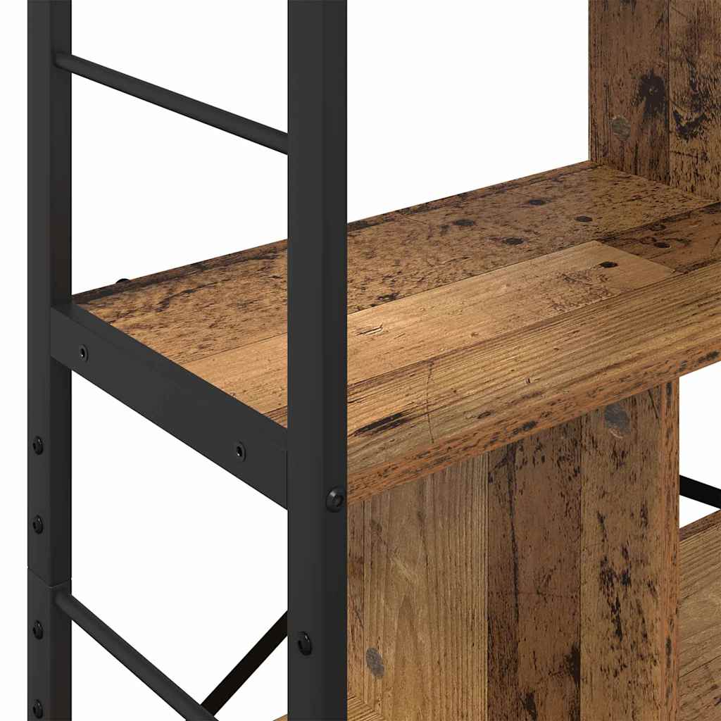 Könyvespolc 9 szintes 75 x 30 x 156 cm Szerelt Fa Öreg fa