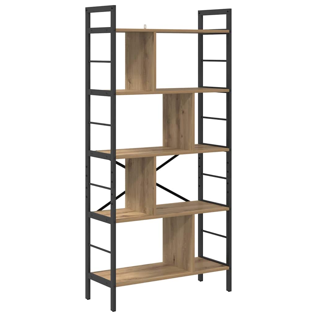 Könyvespolc 9 szintes 75 x 30 x 156 cm Szerelt Fa Artisan tölgy