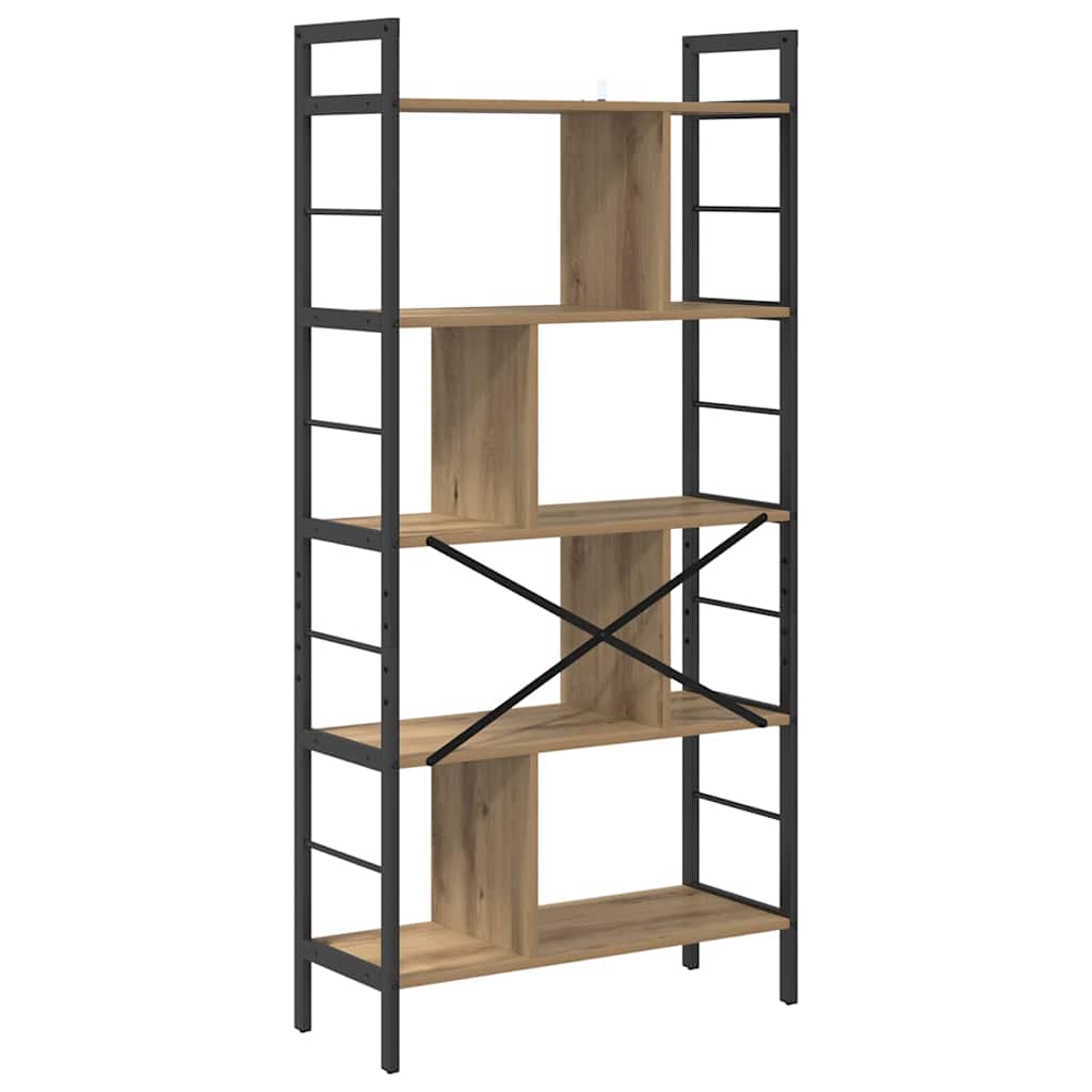 Könyvespolc 9 szintes 75 x 30 x 156 cm Szerelt Fa Artisan tölgy