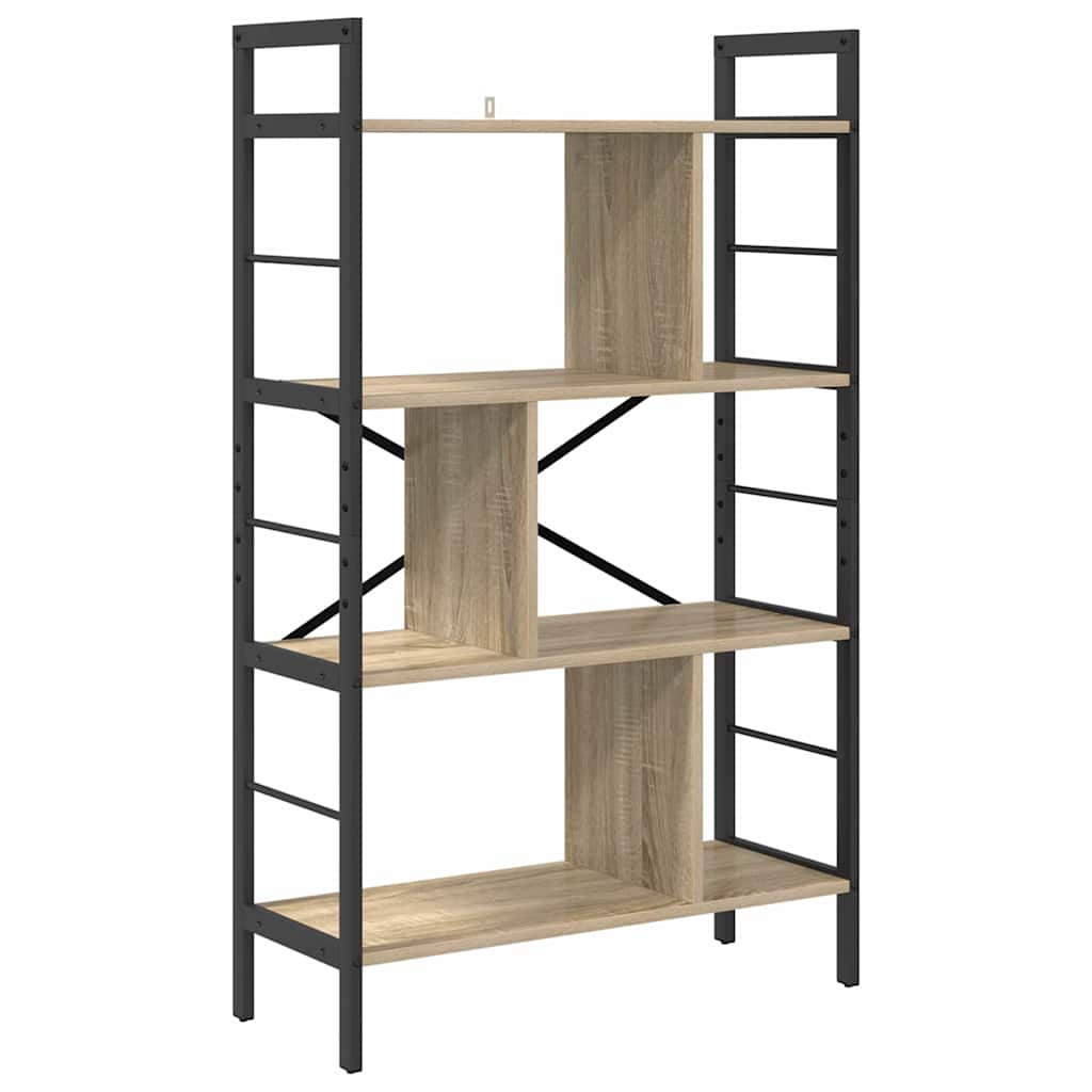 Könyvespolc 7 szintes 75 x 30 x 123,5 cm Szerelt Fa