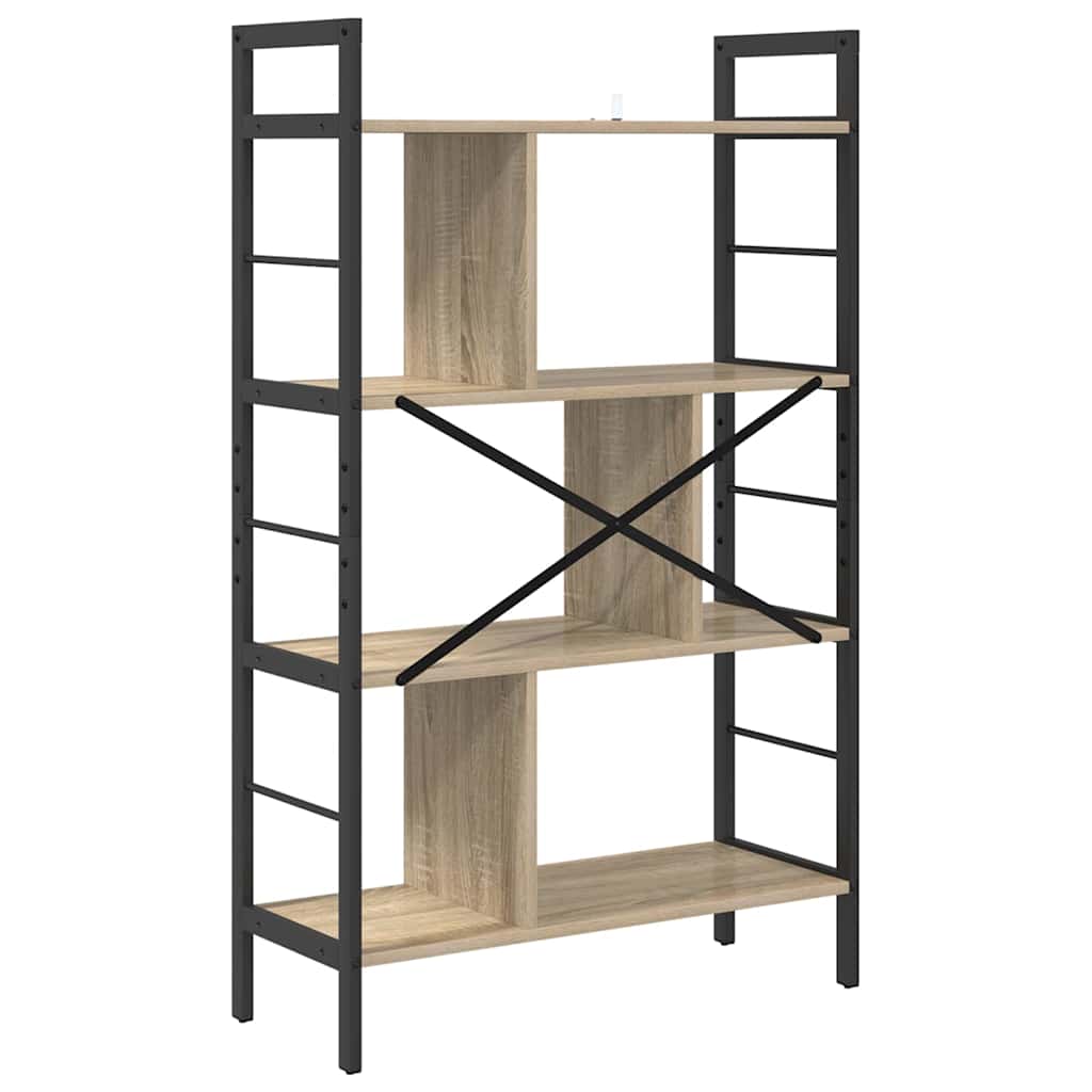 Könyvespolc 7 szintes 75 x 30 x 123,5 cm Szerelt Fa