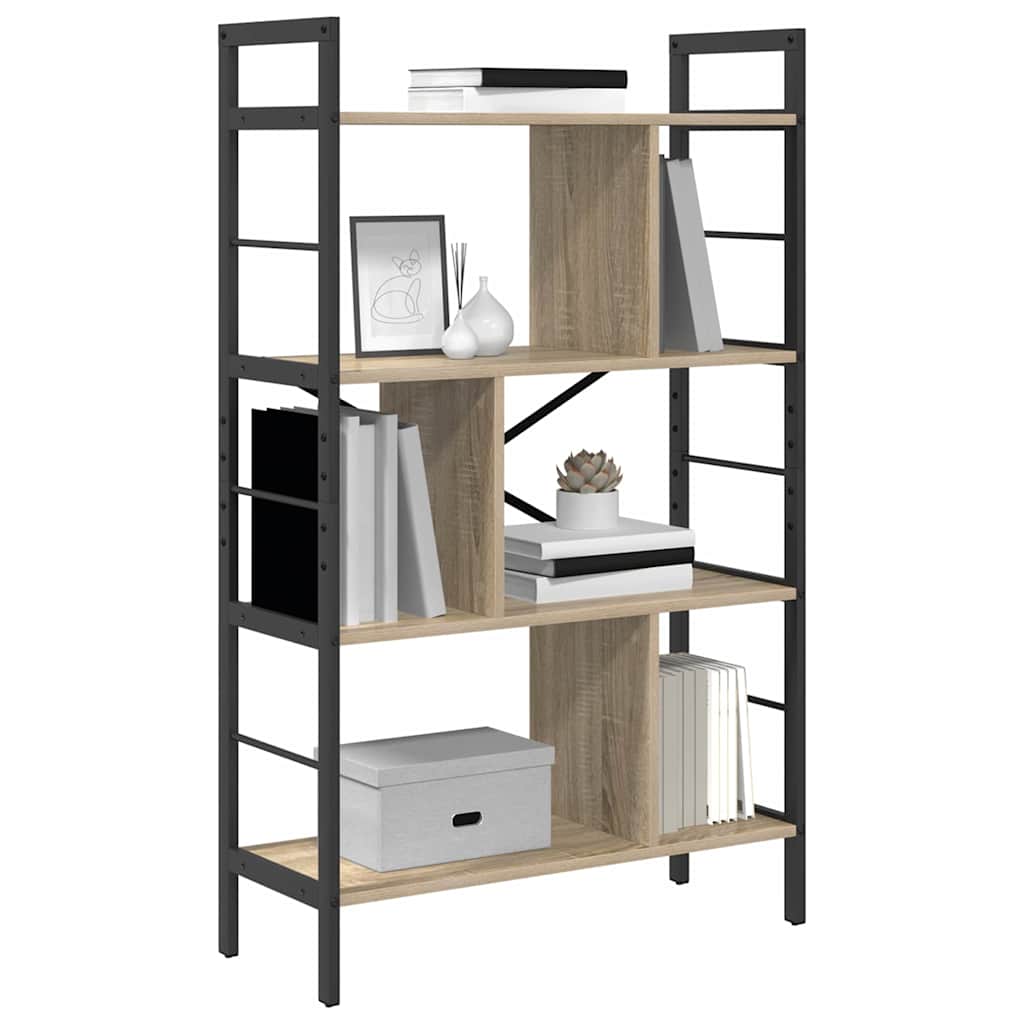 Könyvespolc 7 szintes 75 x 30 x 123,5 cm Szerelt Fa