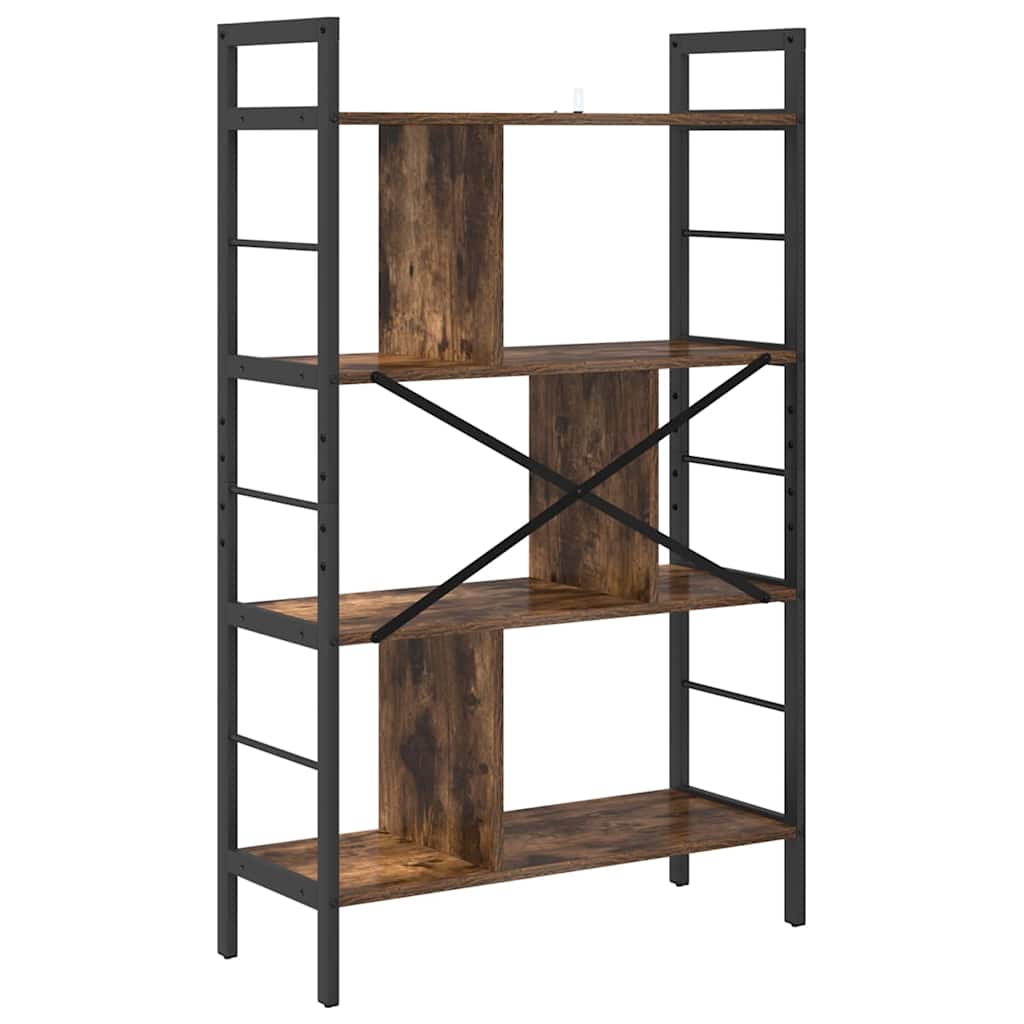 Könyvespolc 7 szintes 75 x 30 x 123,5 cm Szerelt Fa