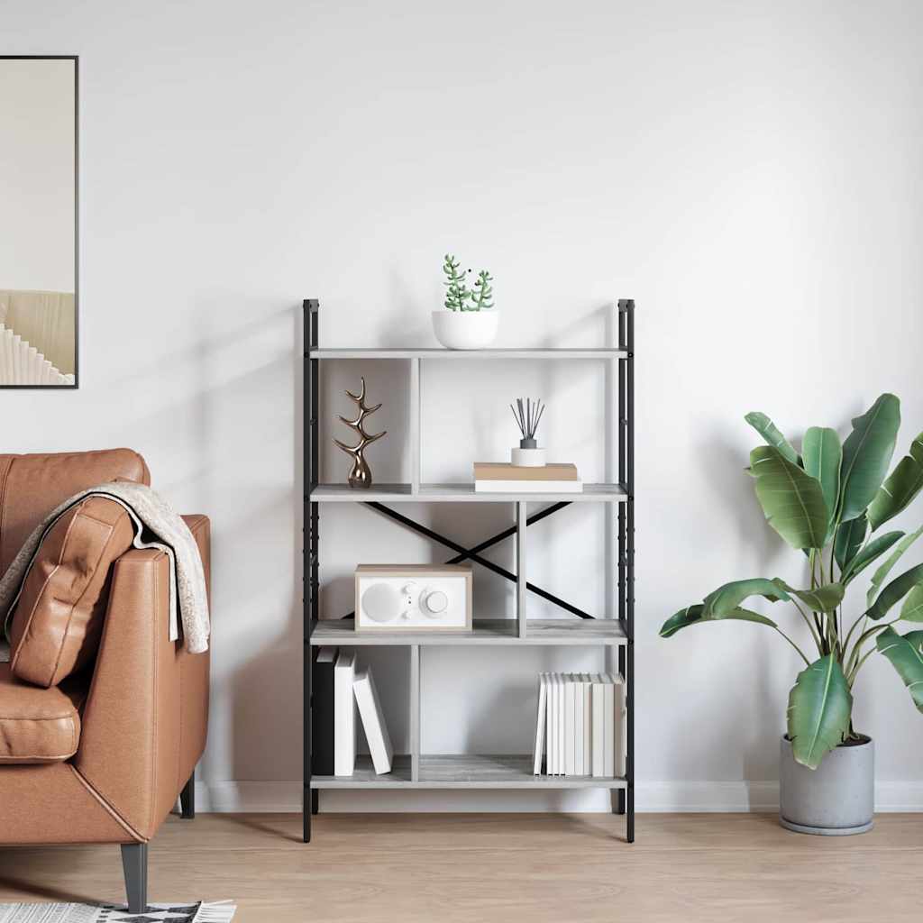 Könyvespolc 7 szintes 75 x 30 x 123,5 cm Szerelt Fa
