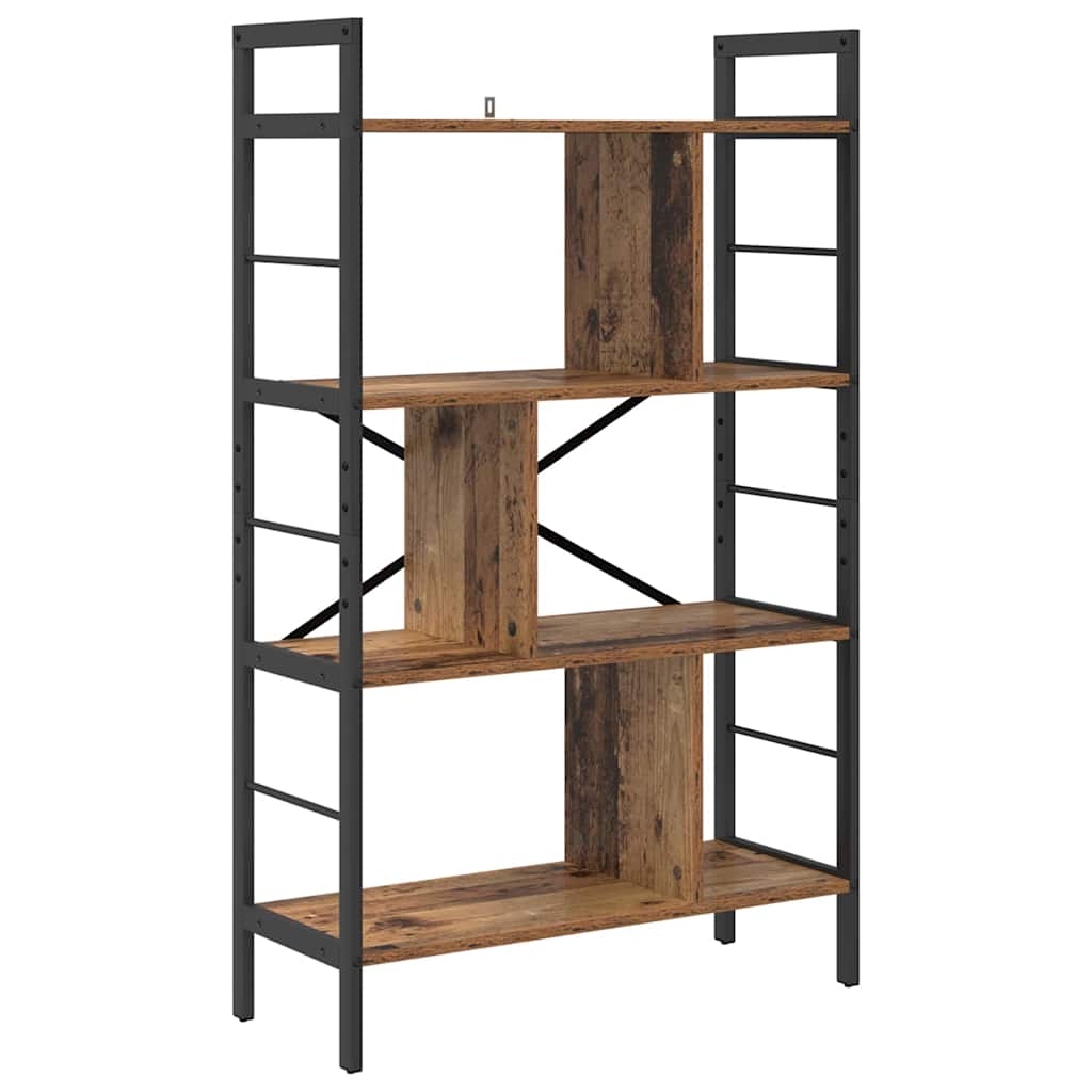 Könyvespolc 7 szintes 75 x 30 x 123,5 cm Szerelt Fa Öreg fa