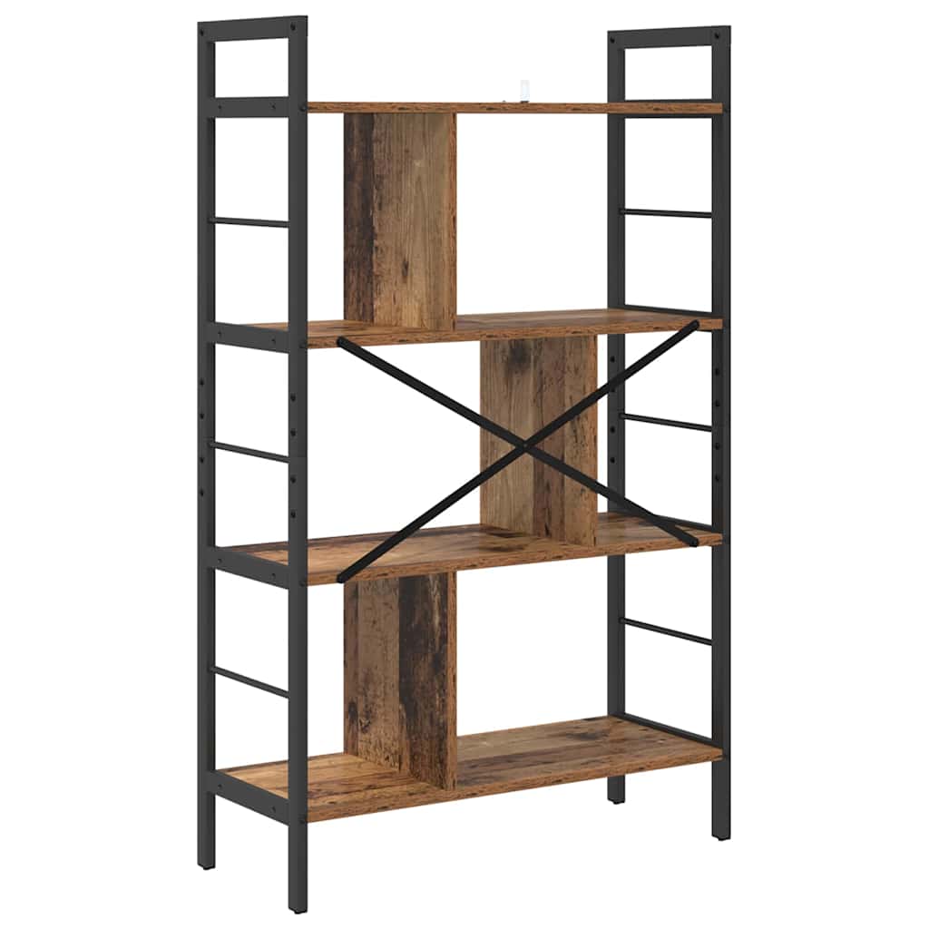 Könyvespolc 7 szintes 75 x 30 x 123,5 cm Szerelt Fa Öreg fa