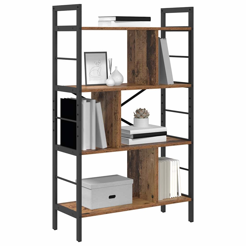 Könyvespolc 7 szintes 75 x 30 x 123,5 cm Szerelt Fa Öreg fa