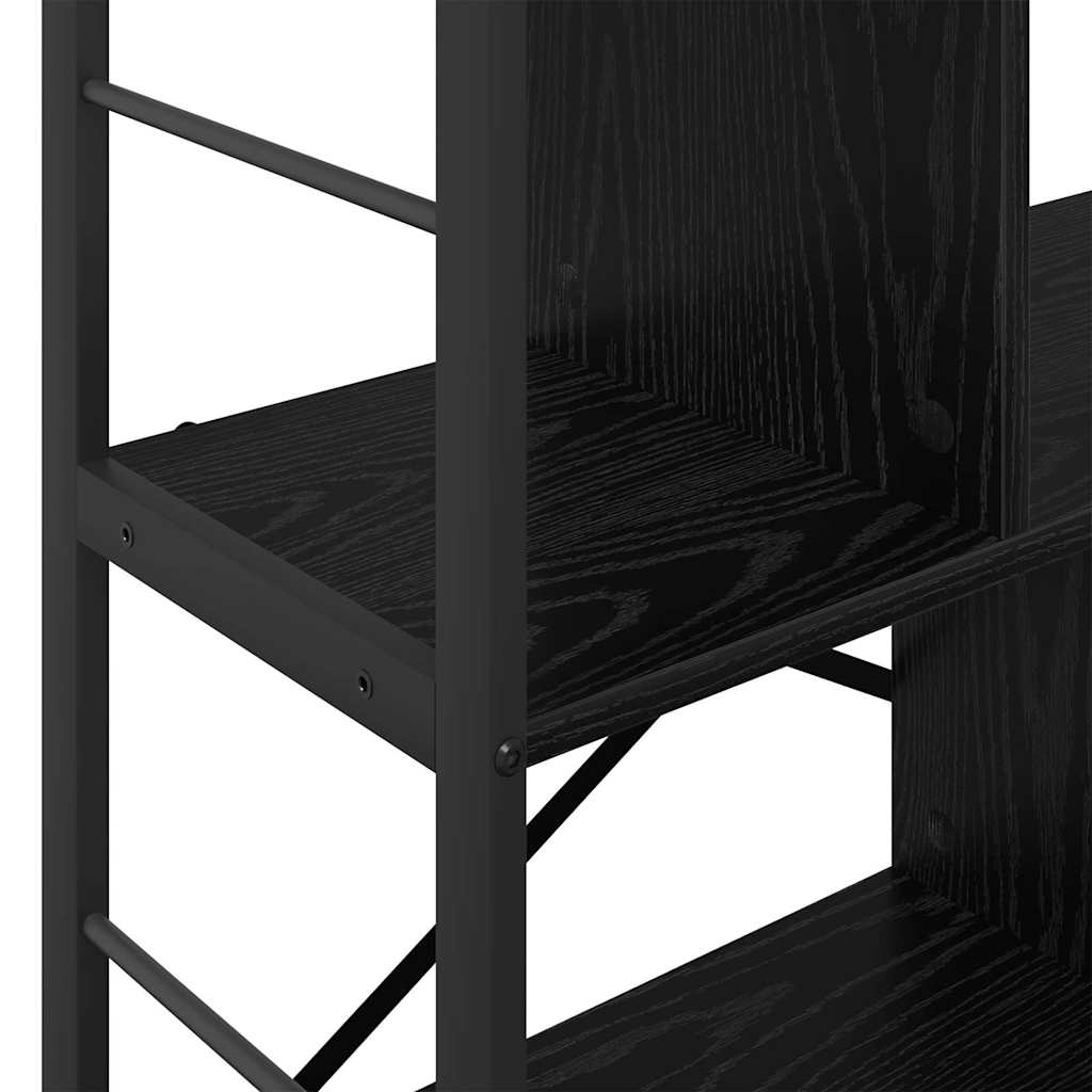 Könyvespolc 5 szintes 75 x 30 x 91 cm Szerelt Fa Fekete tölgy