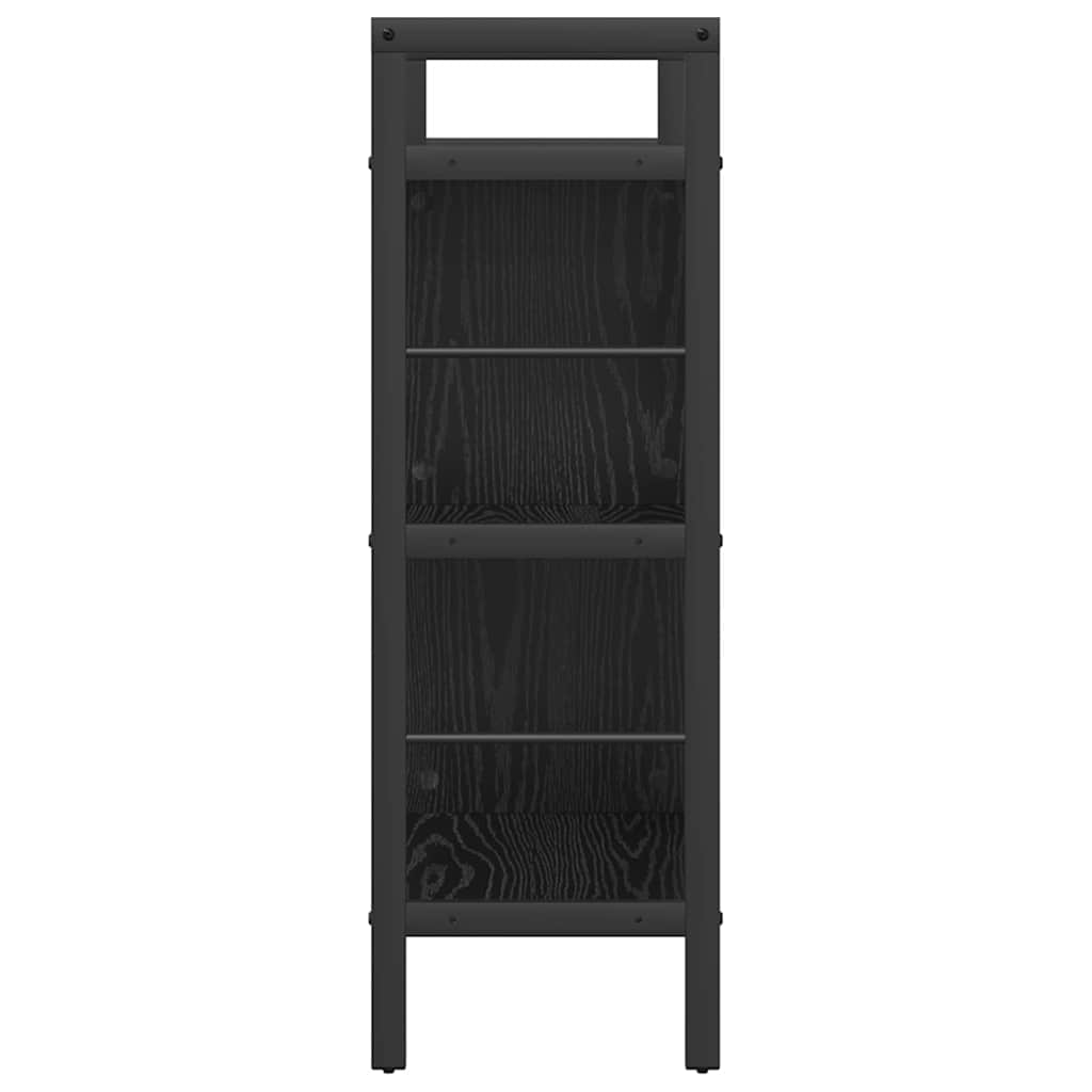 Könyvespolc 5 szintes 75 x 30 x 91 cm Szerelt Fa Fekete tölgy