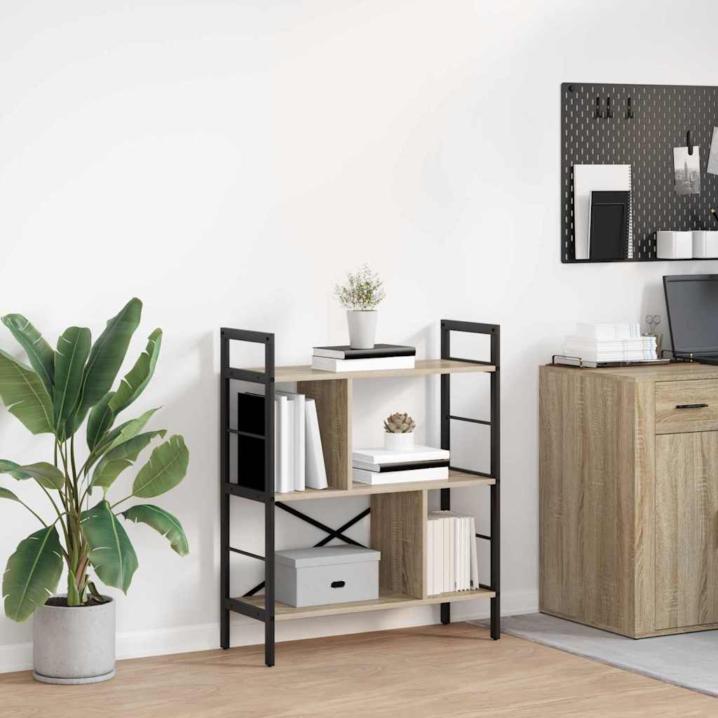 Könyvespolc 5 szintes 75 x 30 x 91 cm Szerelt Fa Sonoma tölgy