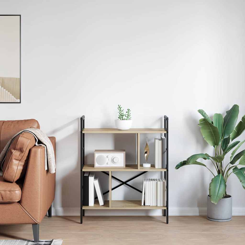 Könyvespolc 5 szintes 75 x 30 x 91 cm Szerelt Fa Sonoma tölgy