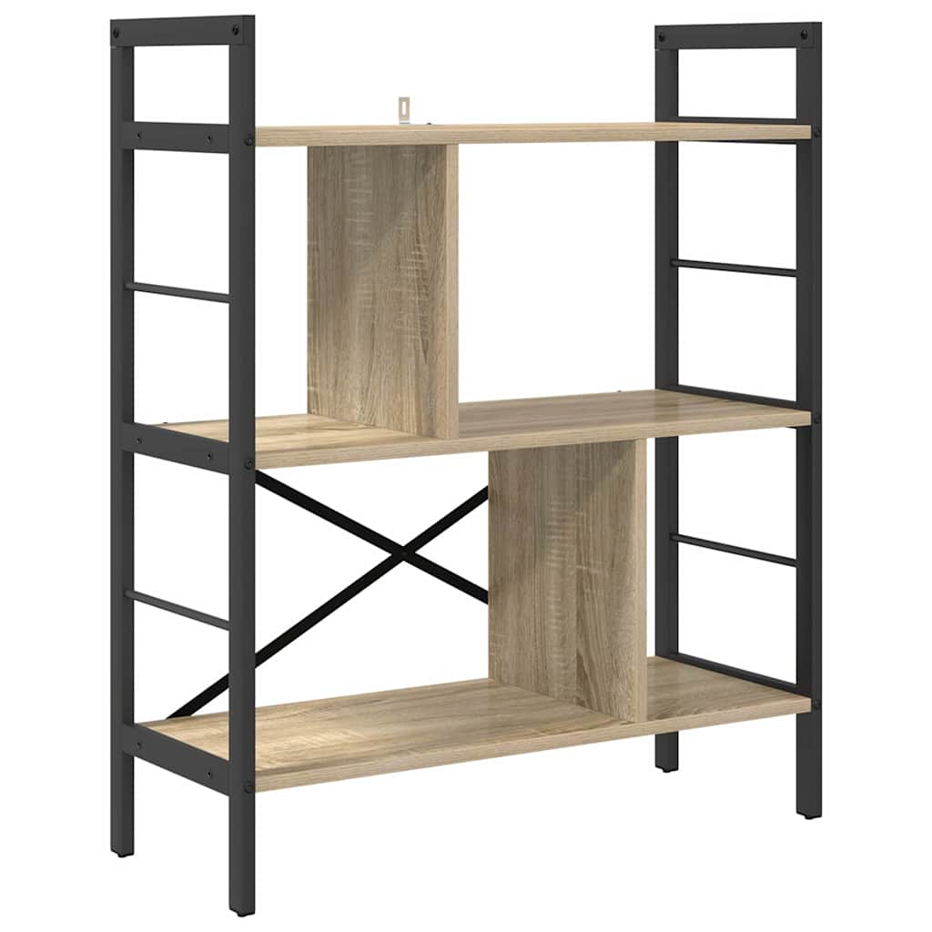 Könyvespolc 5 szintes 75 x 30 x 91 cm Szerelt Fa Sonoma tölgy