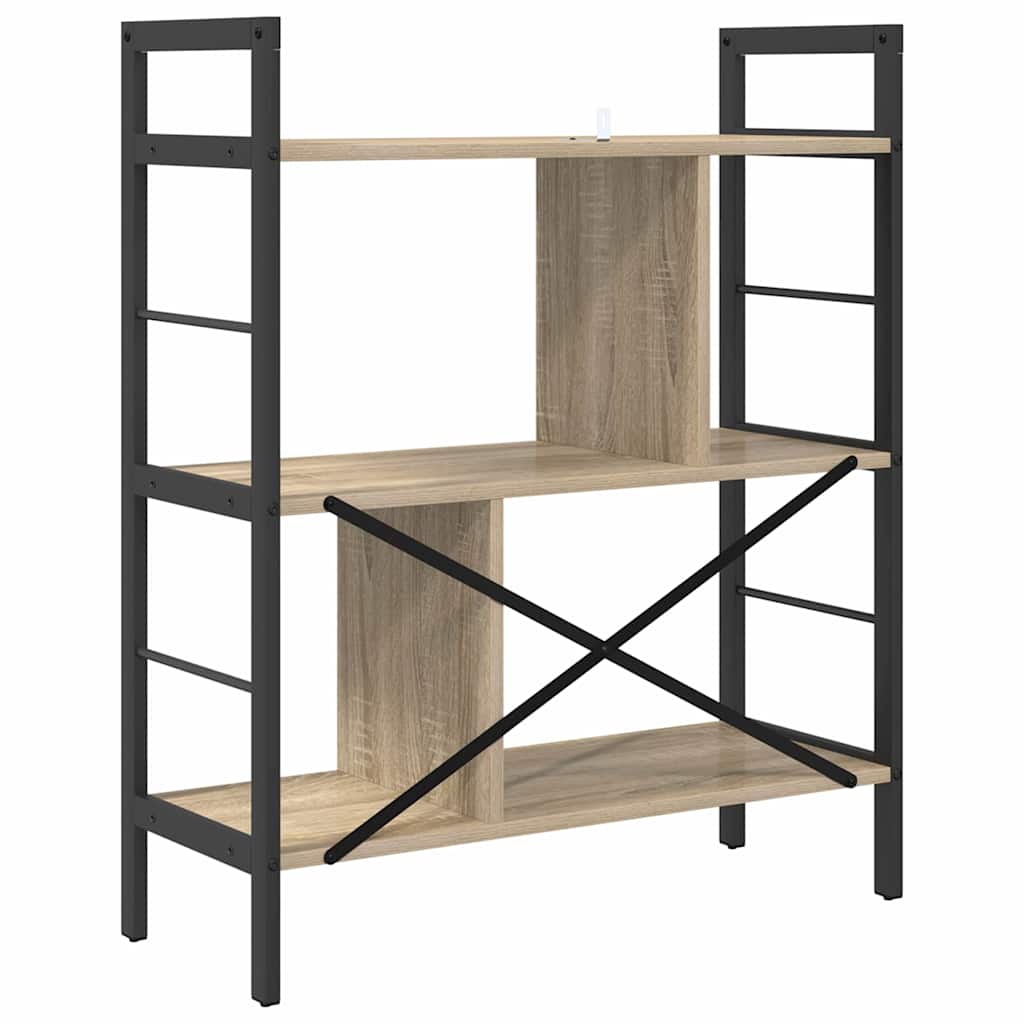 Könyvespolc 5 szintes 75 x 30 x 91 cm Szerelt Fa Sonoma tölgy