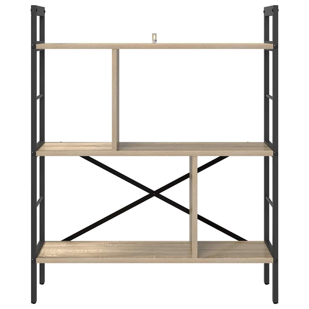 Könyvespolc 5 szintes 75 x 30 x 91 cm Szerelt Fa Sonoma tölgy