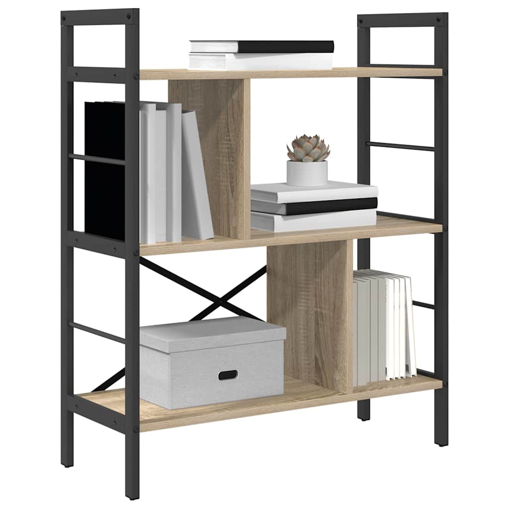 Könyvespolc 5 szintes 75 x 30 x 91 cm Szerelt Fa Sonoma tölgy