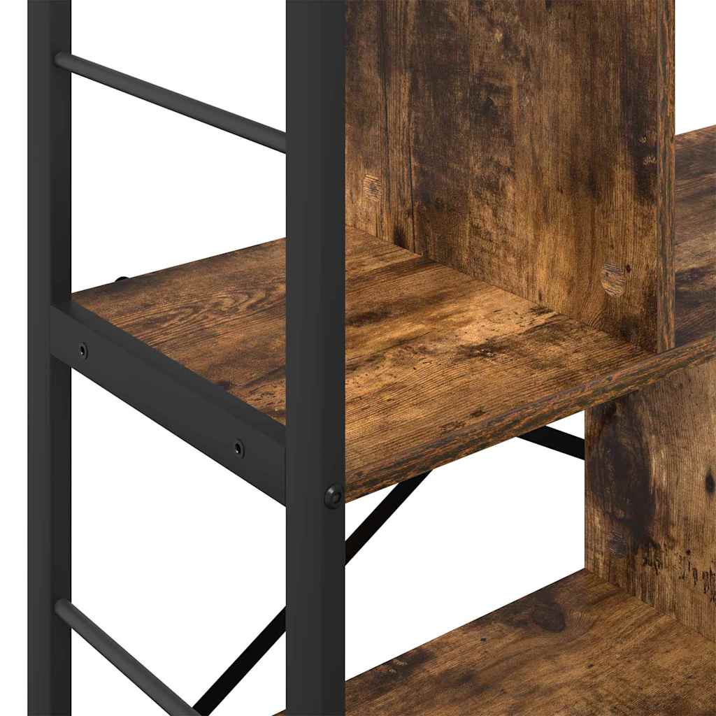 Könyvespolc 5 szintes 75 x 30 x 91 cm Szerelt Fa Füstölt tölgy