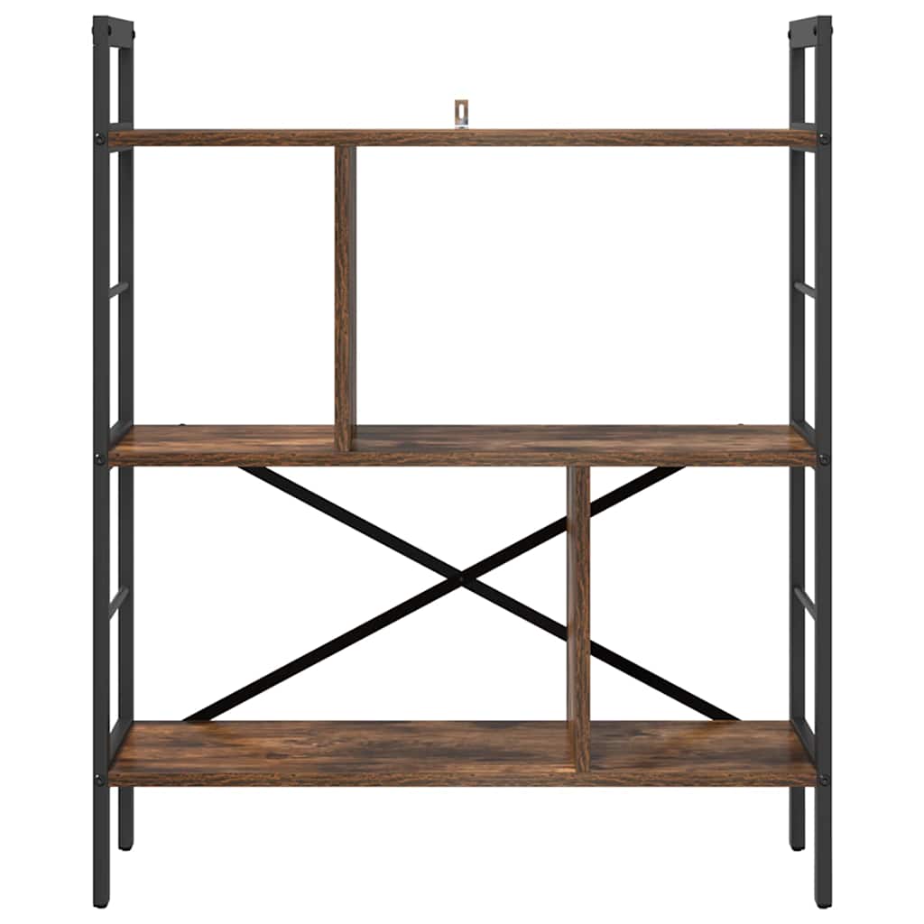 Könyvespolc 5 szintes 75 x 30 x 91 cm Szerelt Fa Füstölt tölgy