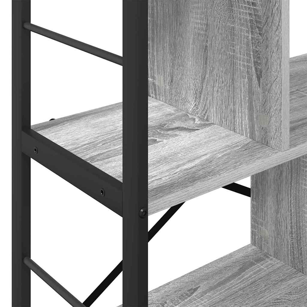 Könyvespolc 5 szintes 75 x 30 x 91 cm Szerelt Fa Szürke Sonoma