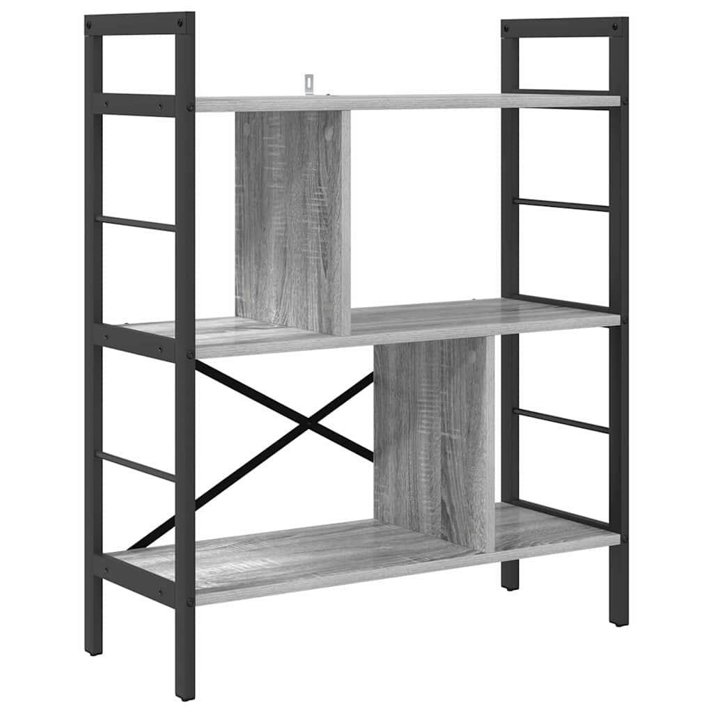 Könyvespolc 5 szintes 75 x 30 x 91 cm Szerelt Fa Szürke Sonoma