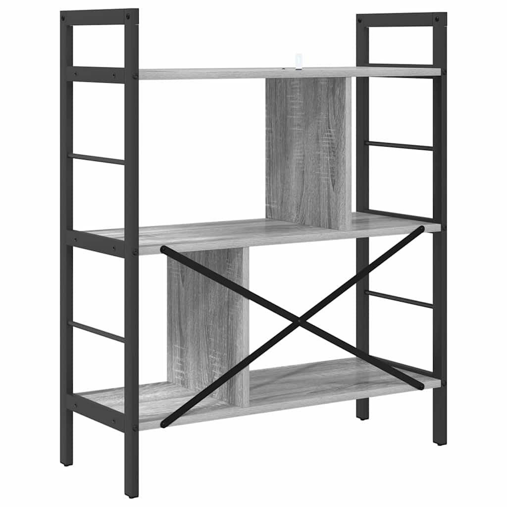 Könyvespolc 5 szintes 75 x 30 x 91 cm Szerelt Fa Szürke Sonoma