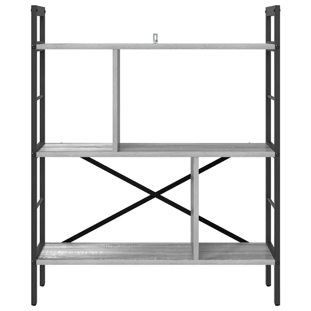 Könyvespolc 5 szintes 75 x 30 x 91 cm Szerelt Fa Szürke Sonoma