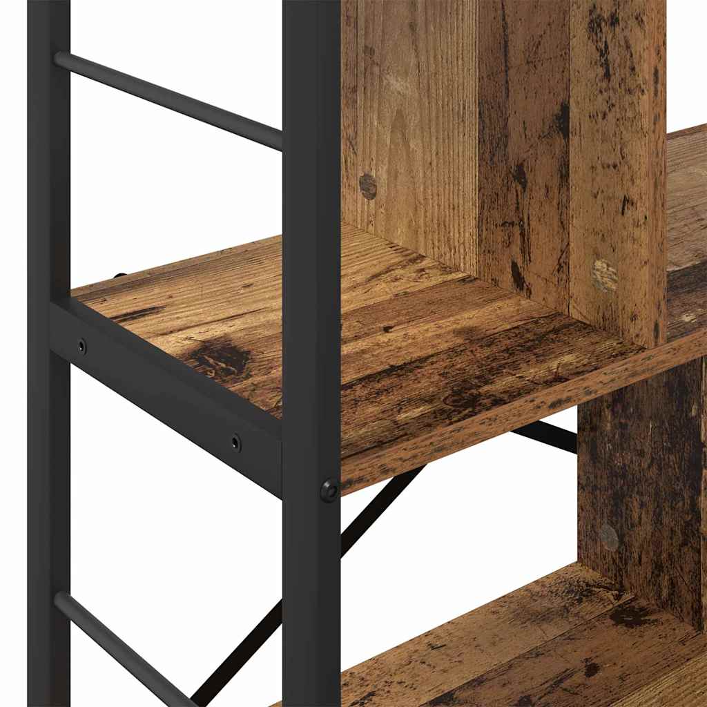 Könyvespolc 5 szintes 75 x 30 x 91 cm Szerelt Fa Öreg fa
