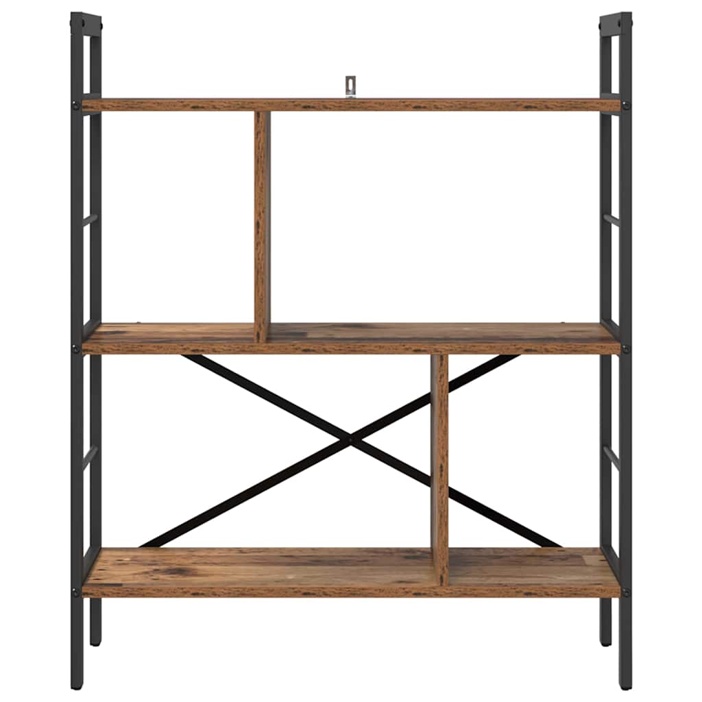 Könyvespolc 5 szintes 75 x 30 x 91 cm Szerelt Fa Öreg fa