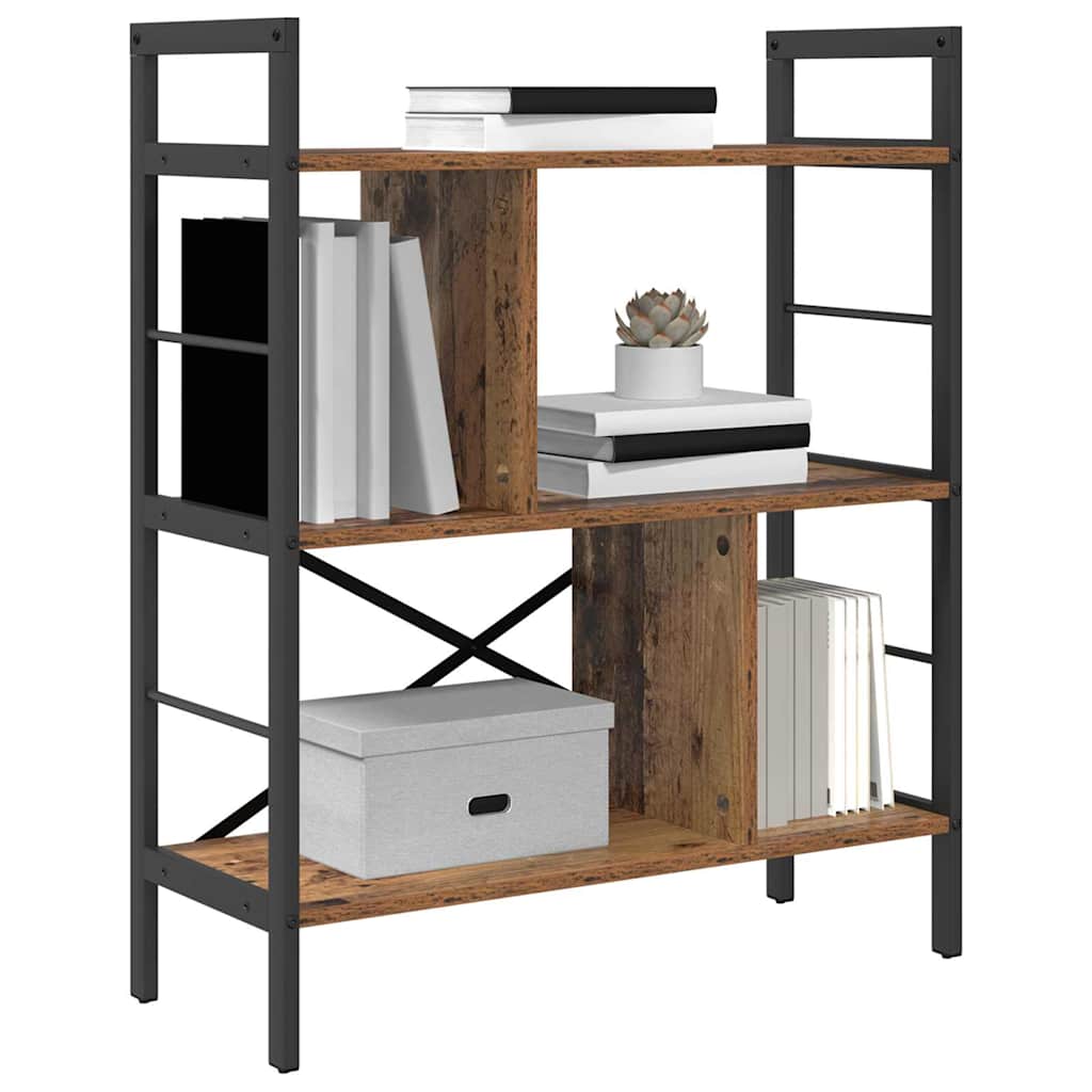 Könyvespolc 5 szintes 75 x 30 x 91 cm Szerelt Fa Öreg fa