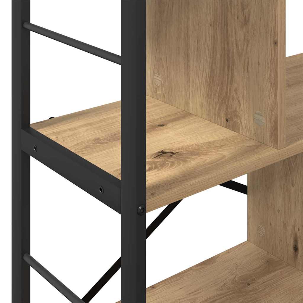 Könyvespolc 5 szintes 75 x 30 x 91 cm Szerelt Fa Artisan tölgy