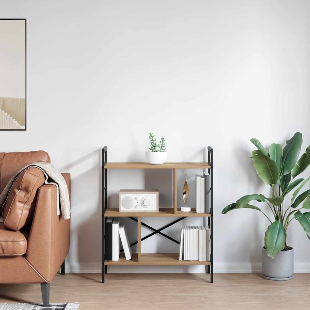 Könyvespolc 5 szintes 75 x 30 x 91 cm Szerelt Fa Artisan tölgy