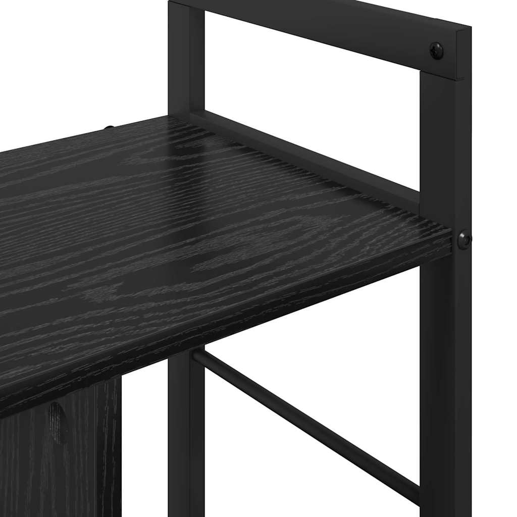 Könyvespolc 3 szintes 75 x 30 x 58,5 cm Szerelt Fa Fekete tölgy