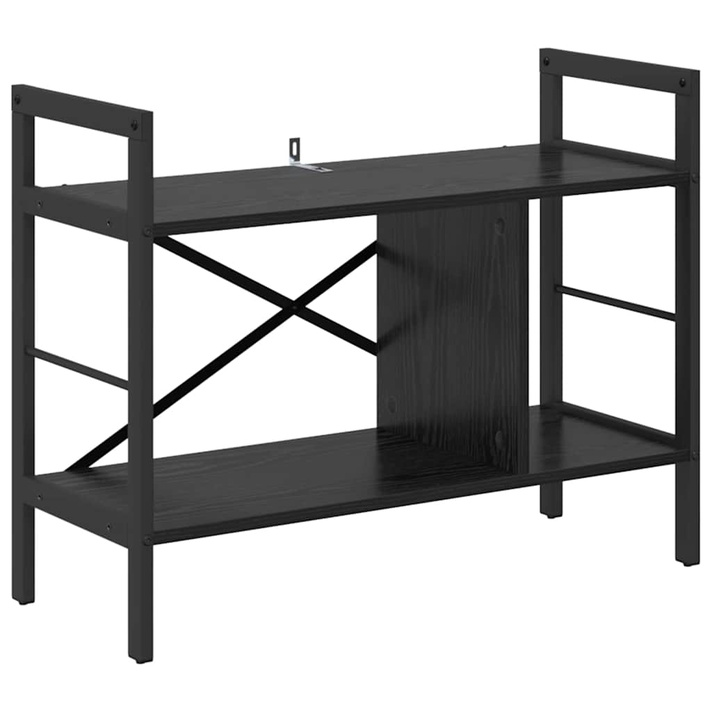 Könyvespolc 3 szintes 75 x 30 x 58,5 cm Szerelt Fa Fekete tölgy