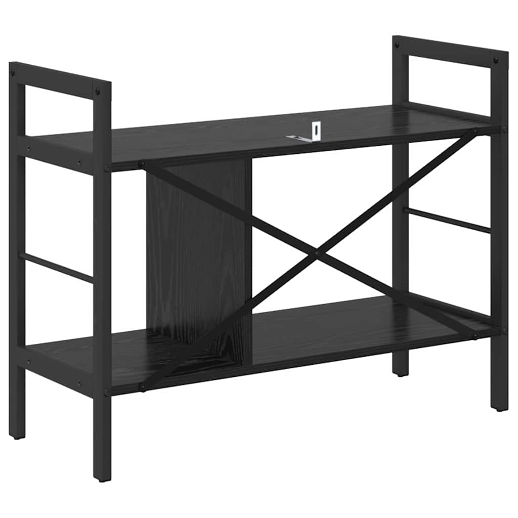Könyvespolc 3 szintes 75 x 30 x 58,5 cm Szerelt Fa Fekete tölgy