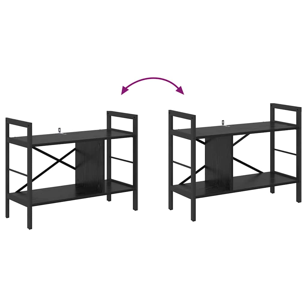 Könyvespolc 3 szintes 75 x 30 x 58,5 cm Szerelt Fa Fekete tölgy