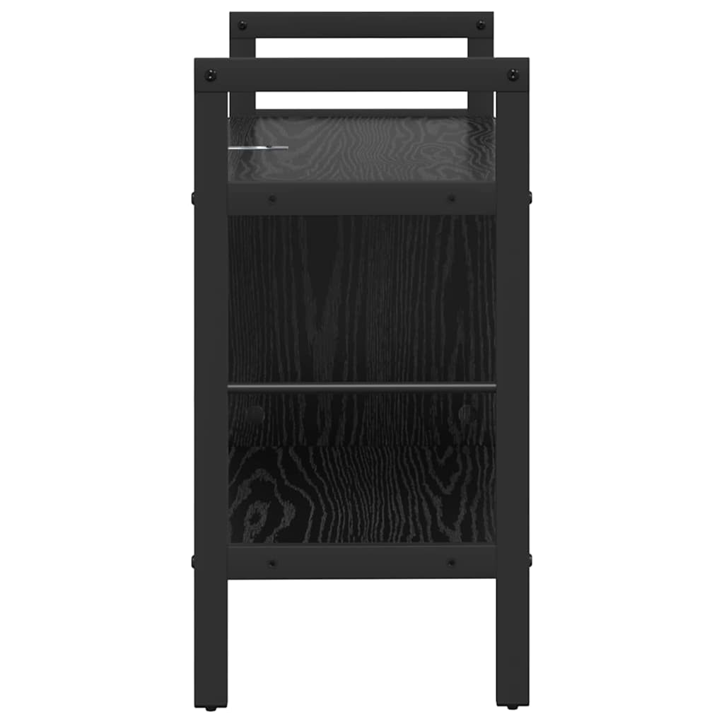 Könyvespolc 3 szintes 75 x 30 x 58,5 cm Szerelt Fa Fekete tölgy