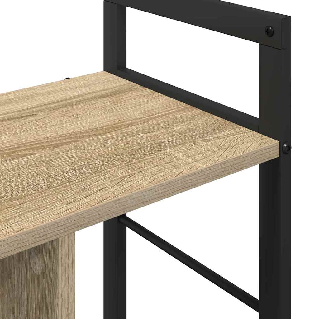 Könyvespolc 3 szintes 75 x 30 x 58,5 cm Szerelt Fa Sonoma tölgy