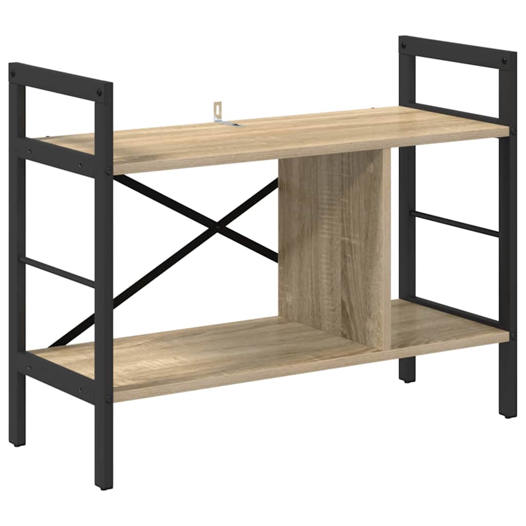 Könyvespolc 3 szintes 75 x 30 x 58,5 cm Szerelt Fa Sonoma tölgy