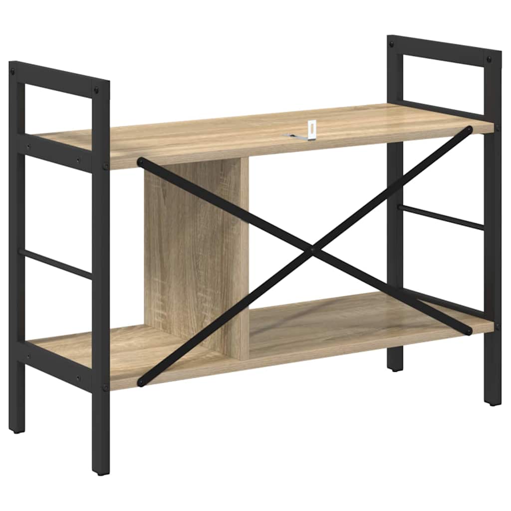 Könyvespolc 3 szintes 75 x 30 x 58,5 cm Szerelt Fa Sonoma tölgy