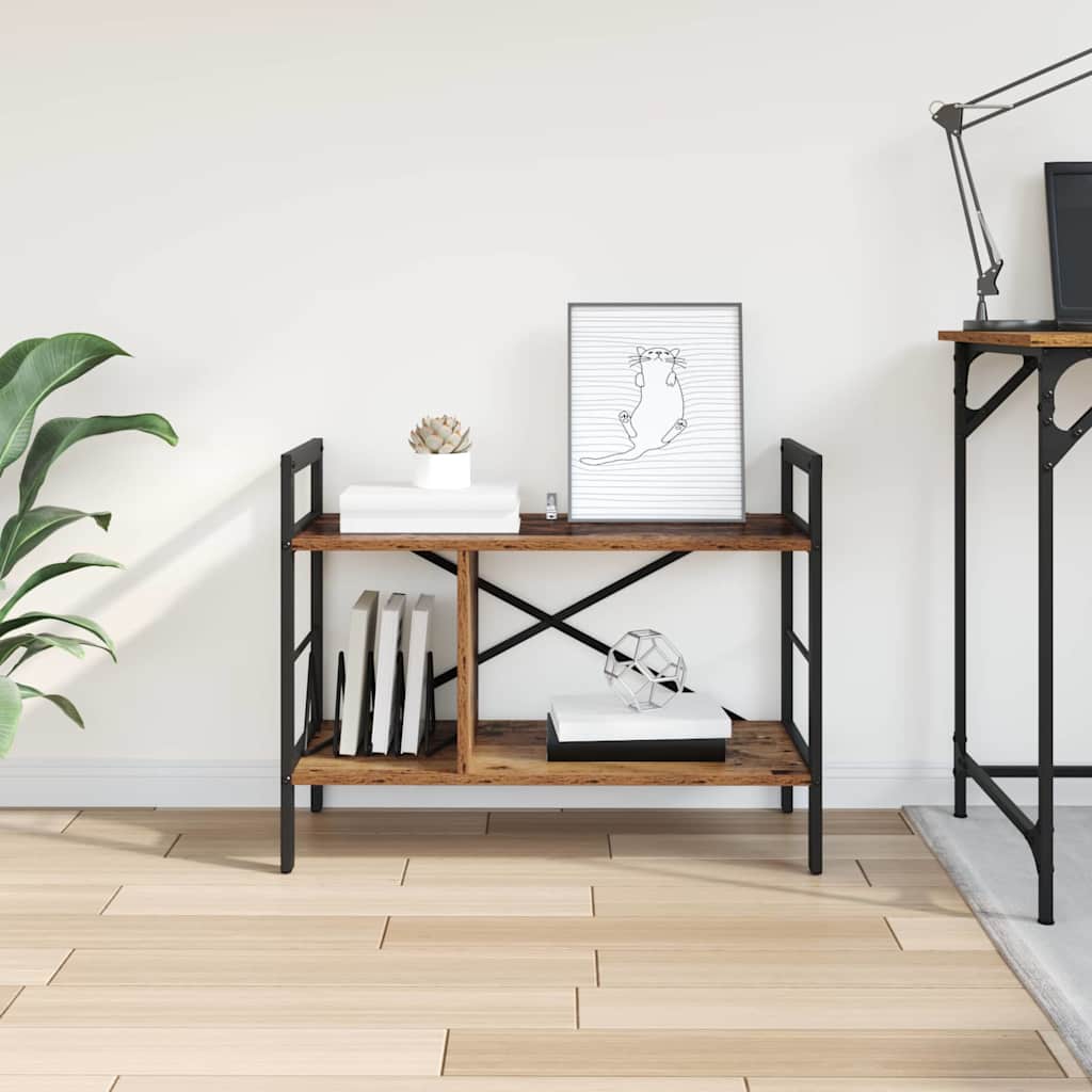 Könyvespolc 3 szintes 75 x 30 x 58,5 cm Szerelt Fa Öreg fa