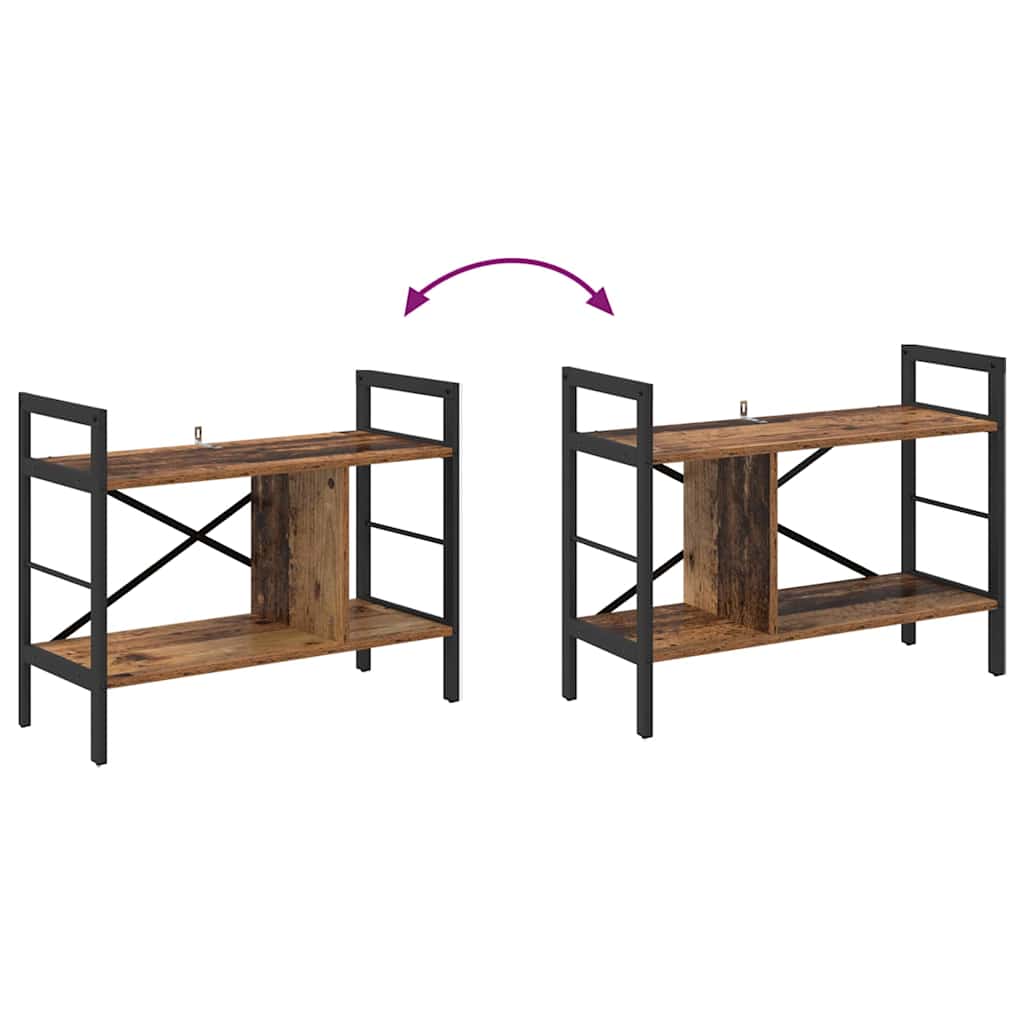 Könyvespolc 3 szintes 75 x 30 x 58,5 cm Szerelt Fa Öreg fa