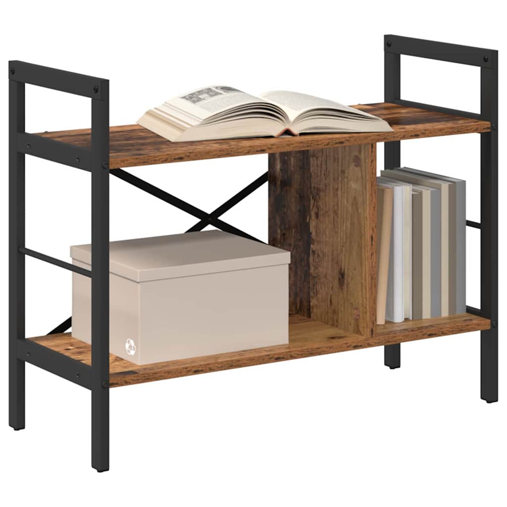 Könyvespolc 3 szintes 75 x 30 x 58,5 cm Szerelt Fa Öreg fa
