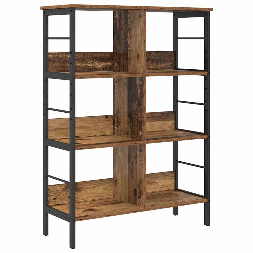 Könyvespolc 6 szintes 82 x 32 x 112 cm Szerelt Fa Öreg fa