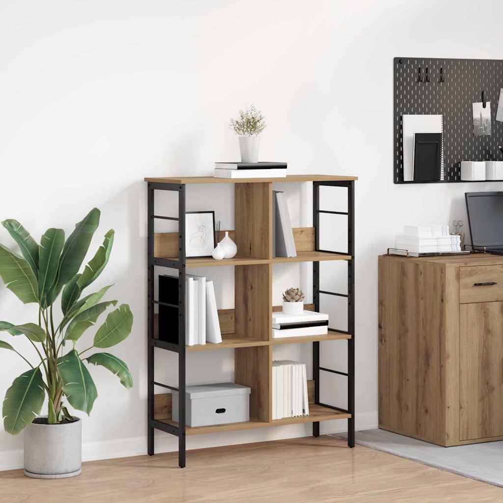 Könyvespolc 6 szintes 82 x 32 x 112 cm Szerelt Fa Artisan tölgy