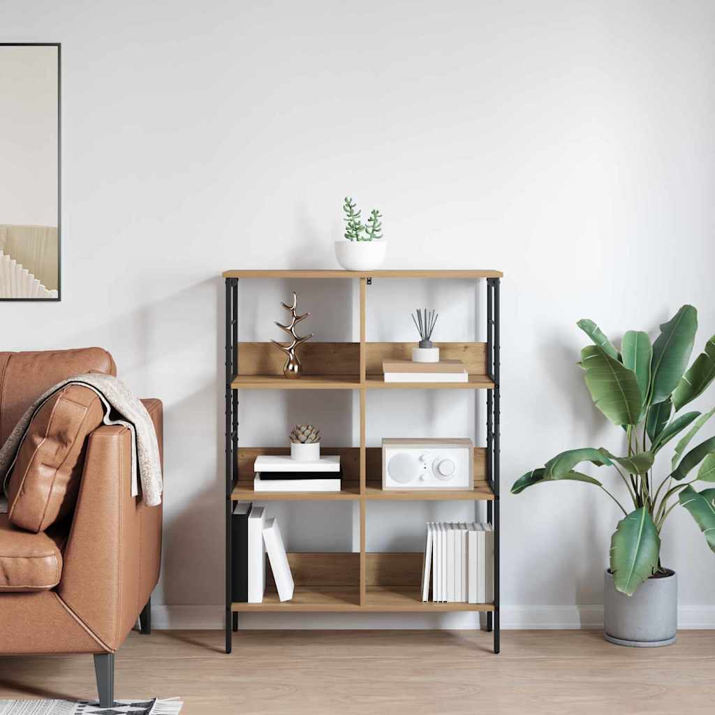 Könyvespolc 6 szintes 82 x 32 x 112 cm Szerelt Fa Artisan tölgy